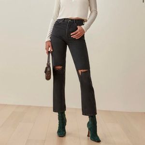 Reformation high rise distressed jeans